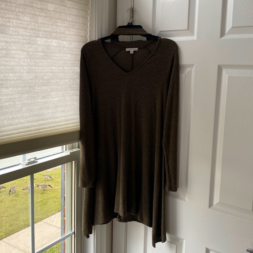 Army green sweater dress
